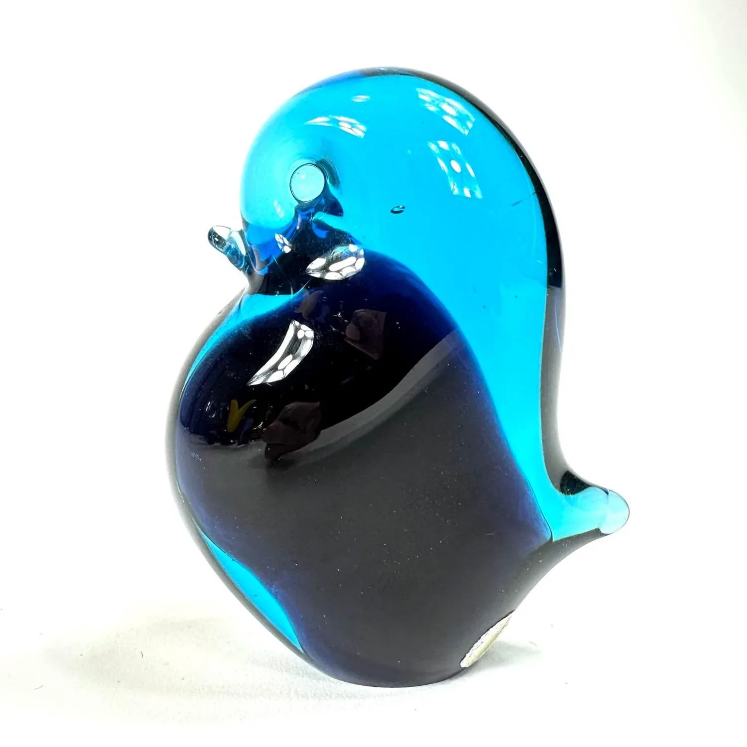 Vintage Blue and Purple Art Glass Bird Figurine Sculpture from Ronneby, SwedenCollectible Glass All Things Retro Store