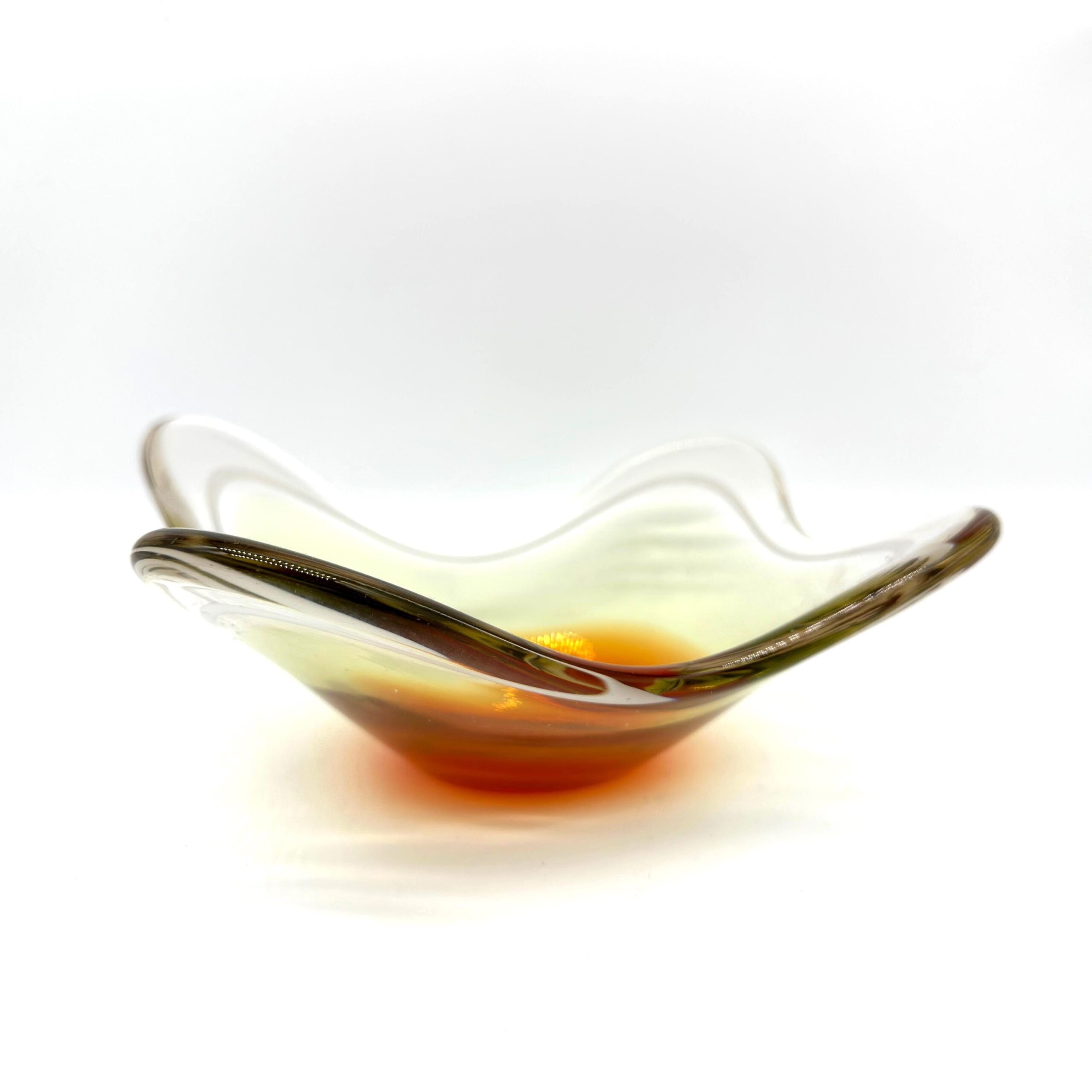 Vintage Flygsfors Coquille Glass Bowl – 1956 Orange Sommerso Glass – Paul Kedelv Swedish ArtCollectible Glass All Things