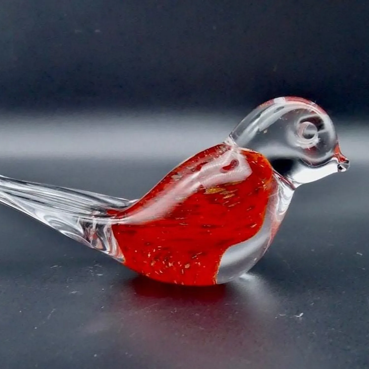 Vintage glass red cardinal bird, handmade and designed by FM Ronneby SwedenCollectible Glass All Things Retro Store