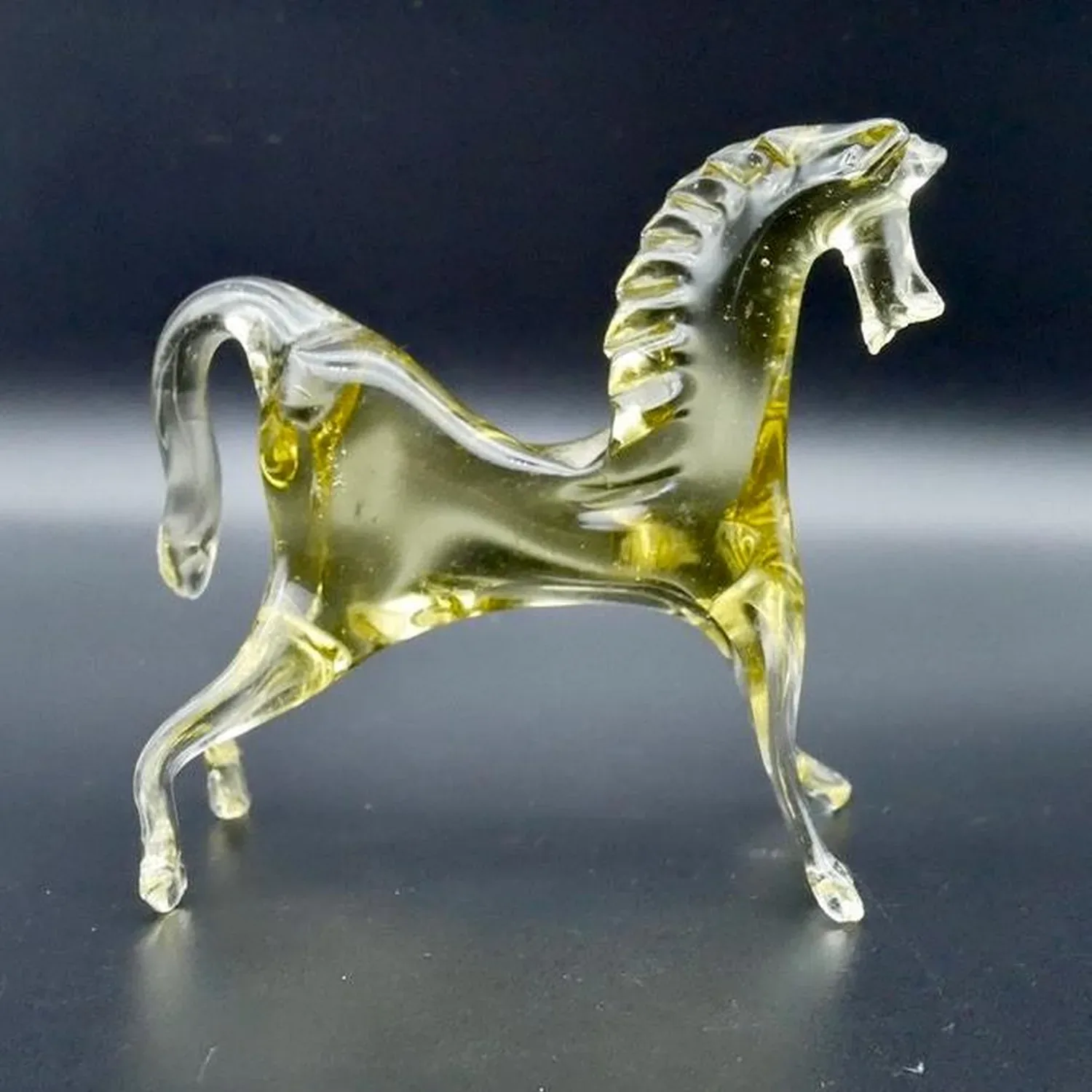Vintage horse art glass figurine - animal sculpture. Made in Sweden.Collectible Glass All Things Retro Store