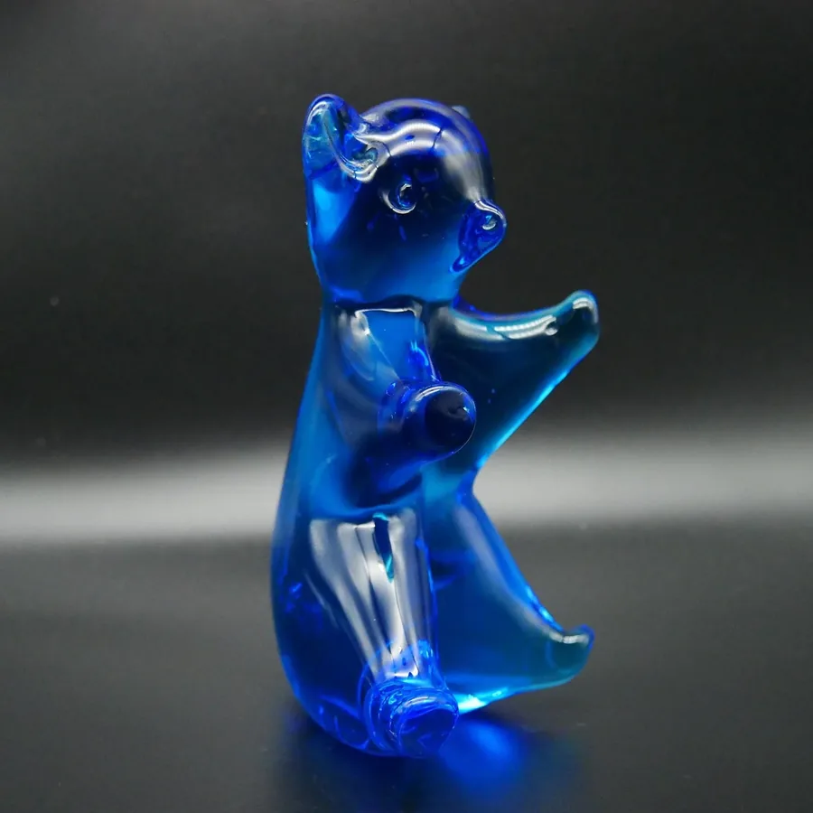 Vintage Scandinavian glass bear – 1970s blue glassCollectible Glass All Things Retro Store