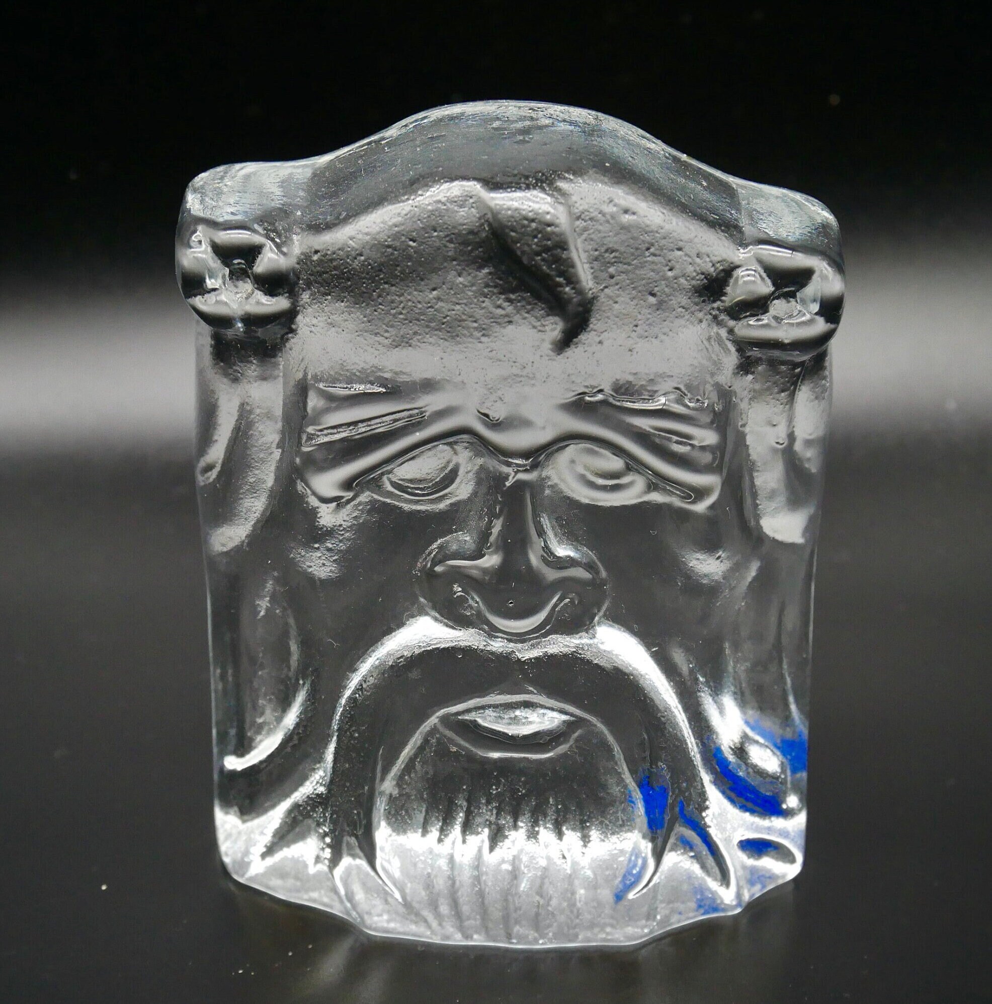 Vintage Viking warrior art glass sculpture - Swedish decorCollectible Glass All Things Retro Store
