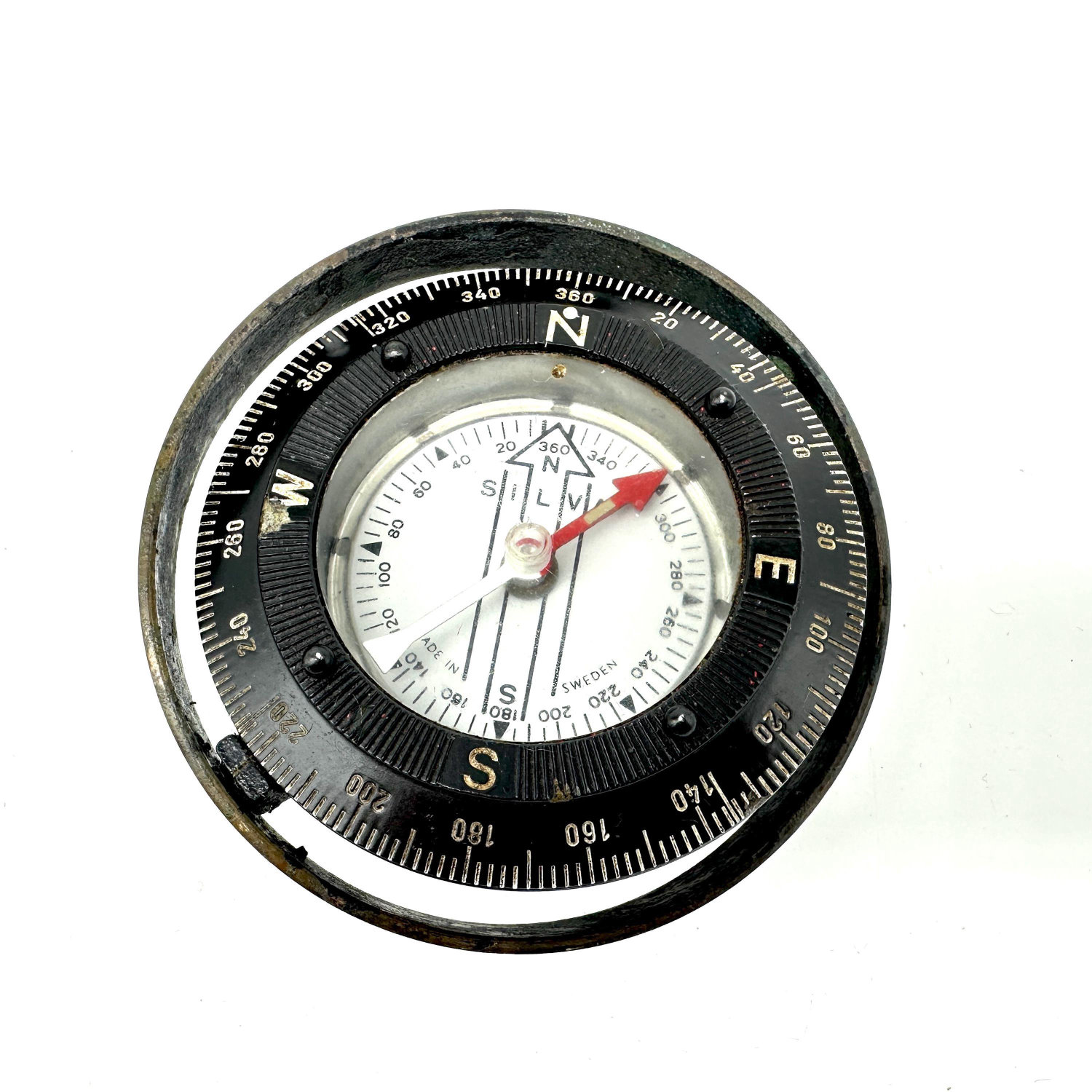 Vintage ship compass – nautical maritime instrument | boat dashboard compass mid century