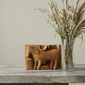 Hand Carved Wooden Horse Sculpture 1929 Scandinavian Folk ArtDecorative Objects & Curios All Things Retro Store