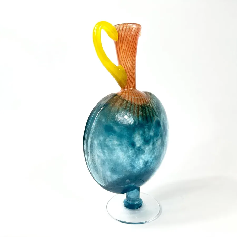 Scandinavian Art Glass, Vintage Glass VasesKosta Boda Art Glass Vase: Kjell Engman Bon Bon Series Angled View