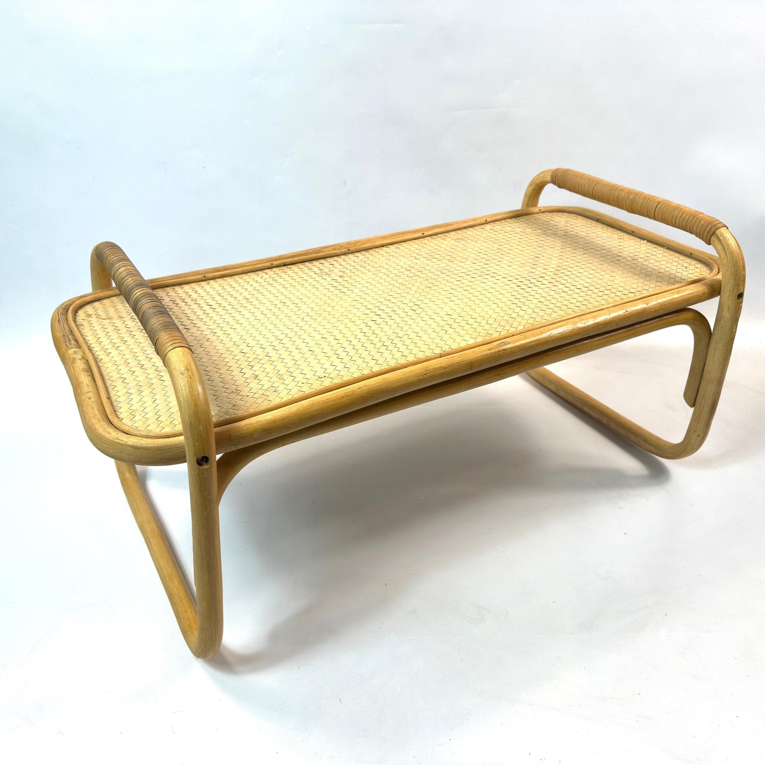 Furniture & Larger PiecesVintage Bamboo Breakfast Tray – Mid-Century Rattan Detail Shot