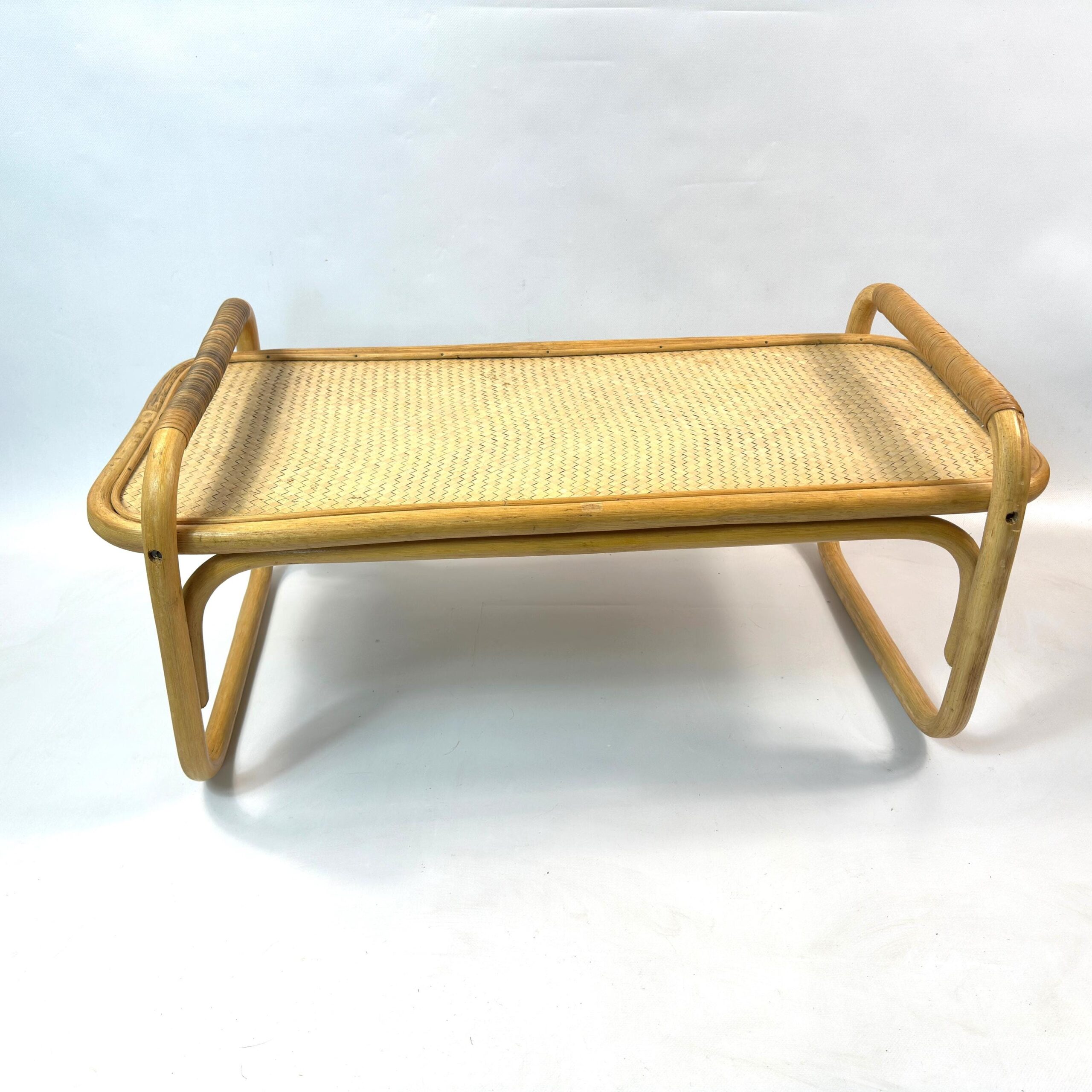 Furniture & Larger PiecesVintage Bamboo Breakfast Tray – Mid-Century Rattan Image 4