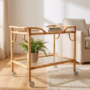 Bamboo Bar Trolley Mid-Century Removable Serving TrayFurniture & Larger Pieces All Things Retro Store