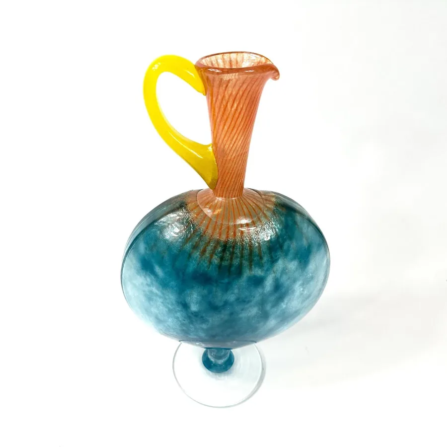 Scandinavian Art Glass, Vintage Glass VasesKosta Boda Art Glass Vase: Kjell Engman Bon Bon Series Angled View