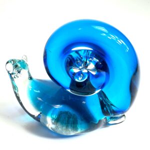 Vintage Blue Glass Snail by FM Ronneby Sweden - Mid-Century ArtGlass Sculptures & Figurines All Things Retro Store