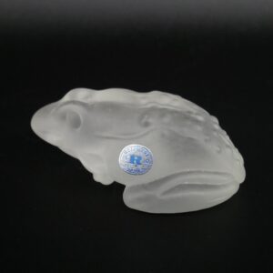 Vintage Reijmyre Frosted Glass Frog - Sweden Mid-Century LabelGlass Sculptures & Figurines All Things Retro Store