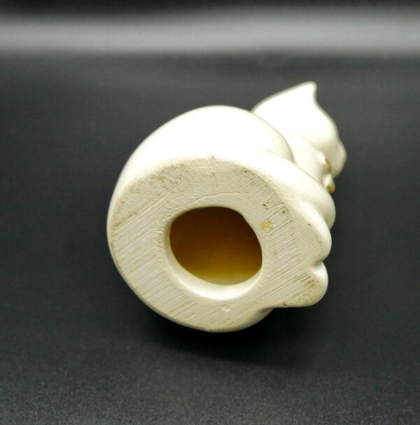 Glass Sculptures & FigurinesRosa Ljung Ceramic Cat White Brown Sweden 1970s Limited Edition Image 8