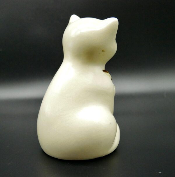 Glass Sculptures & FigurinesRosa Ljung Ceramic Cat White Brown Sweden 1970s Limited Edition Image 10