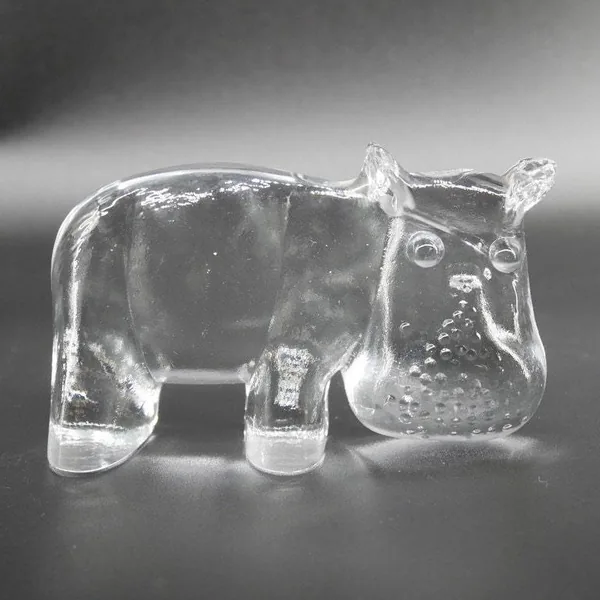 Glass Sculptures & FigurinesKosta Boda Hippo Sculpture Bertil Vallien Zoo Series Swedish Crystal Image 7
