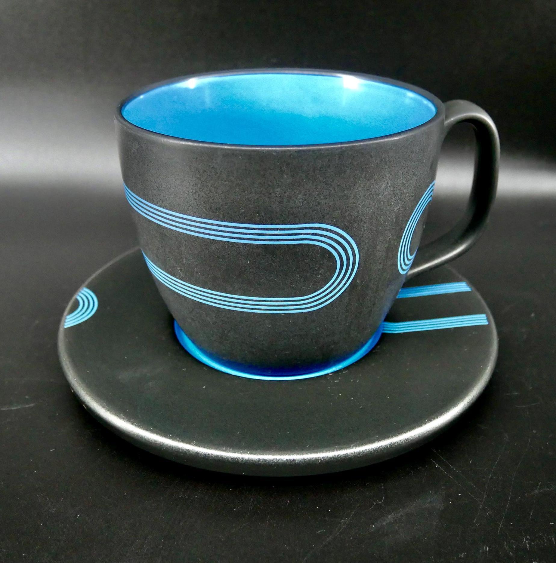Vintage IKEA LP Record Design Cup & Saucer Set 1990s 590mlMid Century Pottery & Ceramics All Things Retro Store