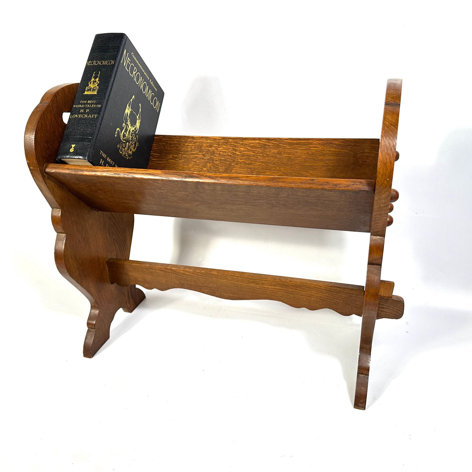 Solid Oak Book Rack Arts & Crafts Magazine Stand Early 20th CenturyFurniture & Larger Pieces All Things Retro Store